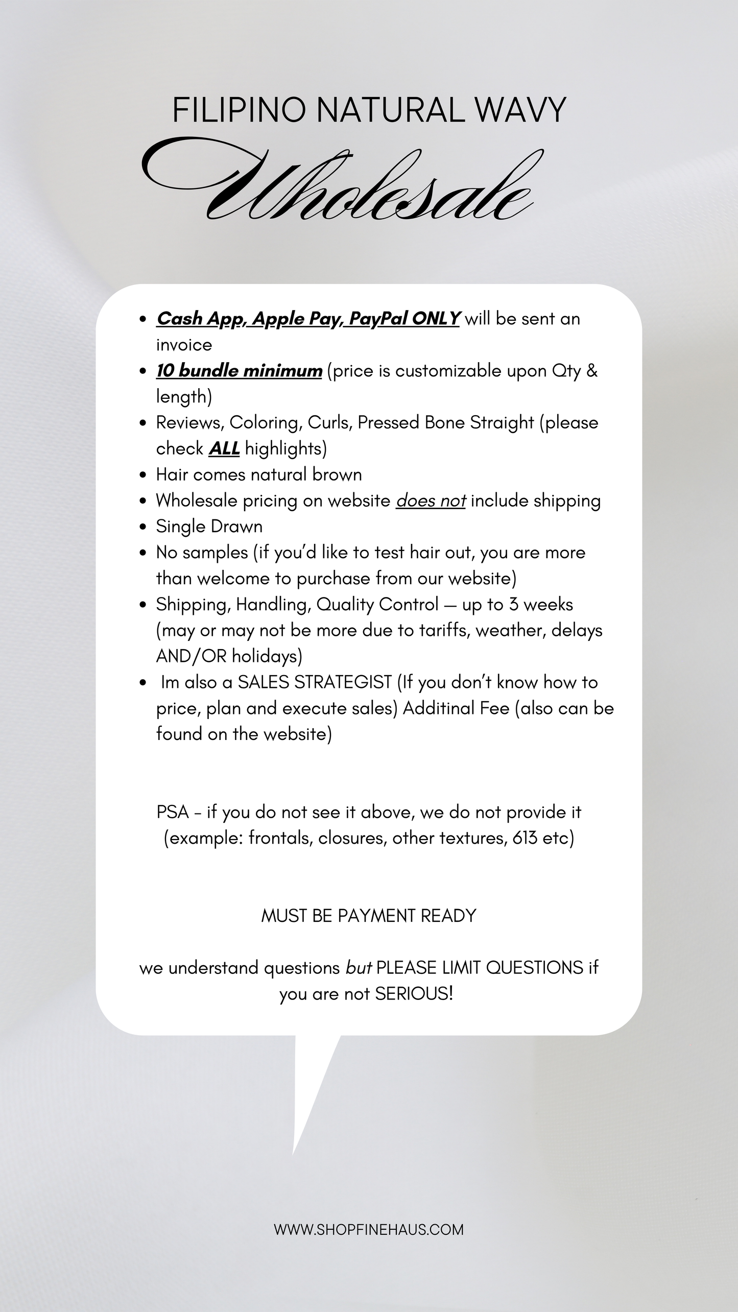 Filipino Natural Wavy Wholesale